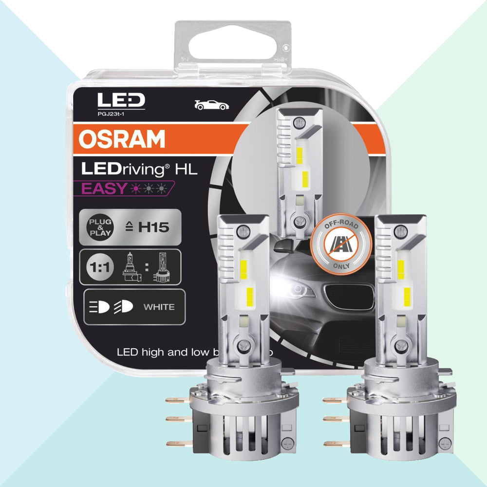 Osram 64176DWESY-HCB Coppia Lampade Led H15 HL Easy Fit Luce Bianca Fredda 6500K Plug & Play (8851296616785)