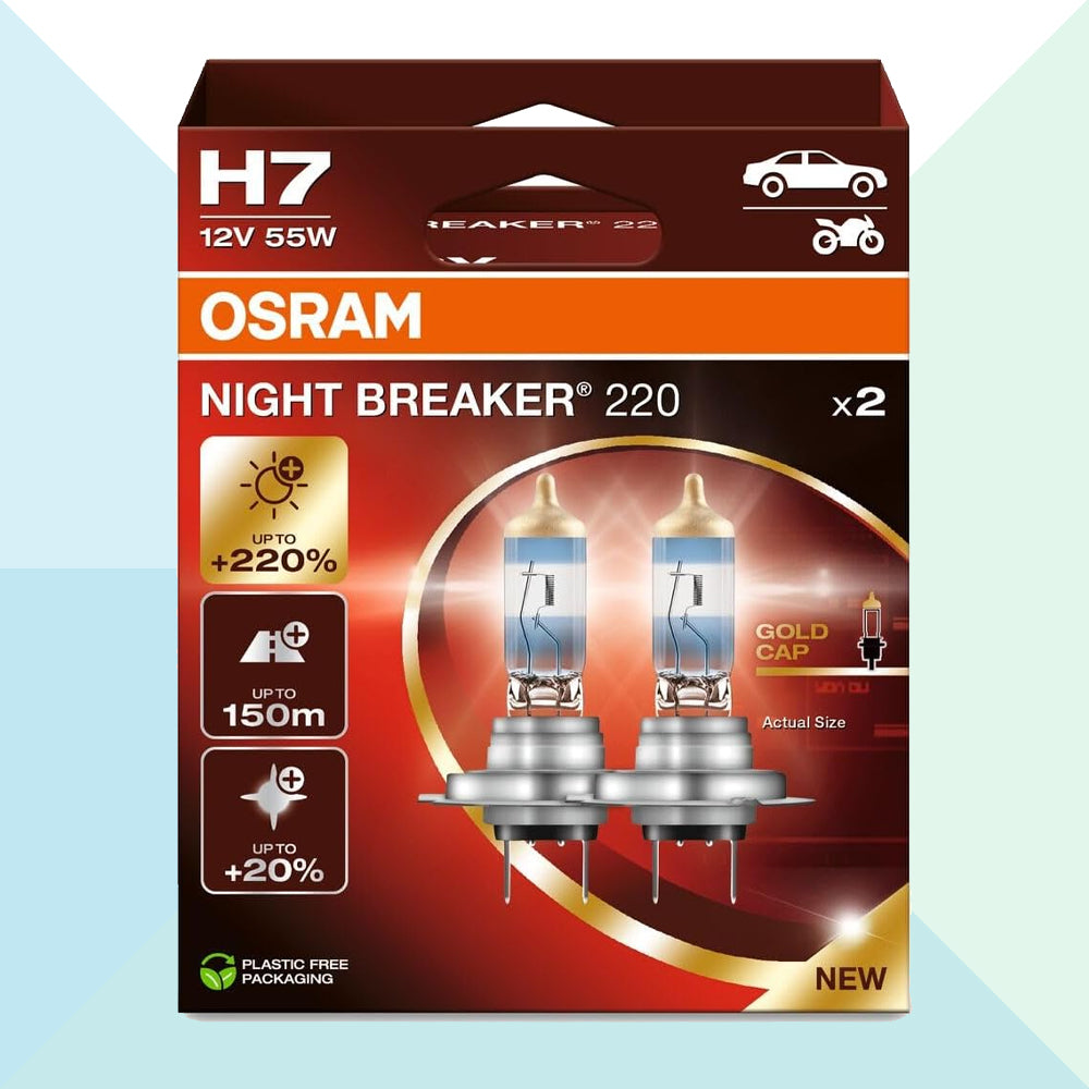 Osram Night Breaker 64210NB220-2HB Coppia Lampadine Alogene H7 +220% Auto Moto (9706303029585)