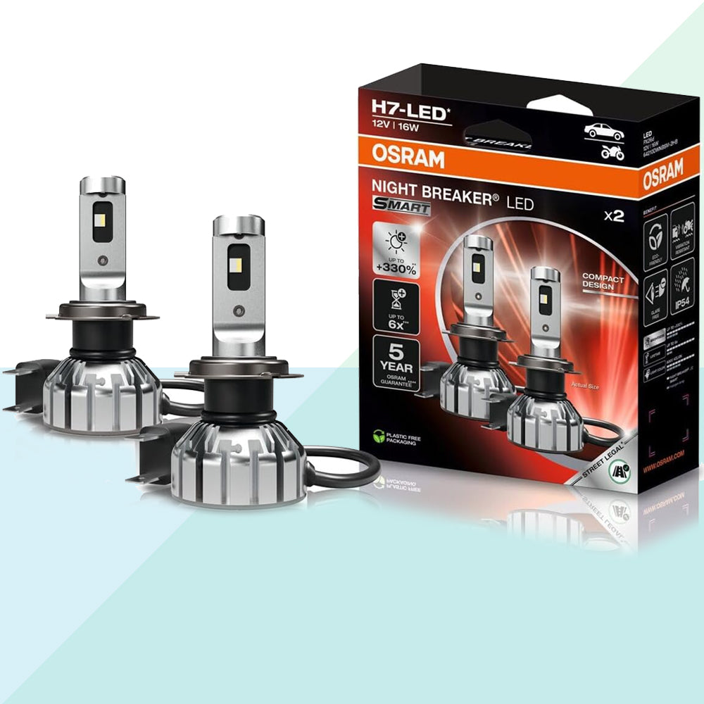 Osram Night Breaker 64210DWNBSM-2HB Coppia Lampadine Led H7 +330% Omologate su Strada Auto (9855298765137)