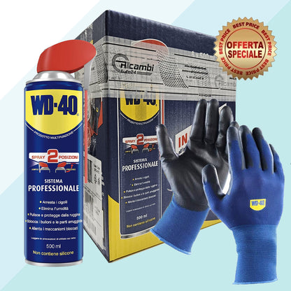 WD-40 Promo Pack Professionale Multiuso Doppia Azione 6 Bombolette 500ml Con Guanti 39134/75 (5795692642462)