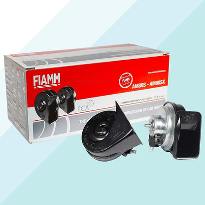 Fiamm 932306Z Coppia Trombe Clacson AM80SX 12V per Auto Camion Originali (6060391956638)