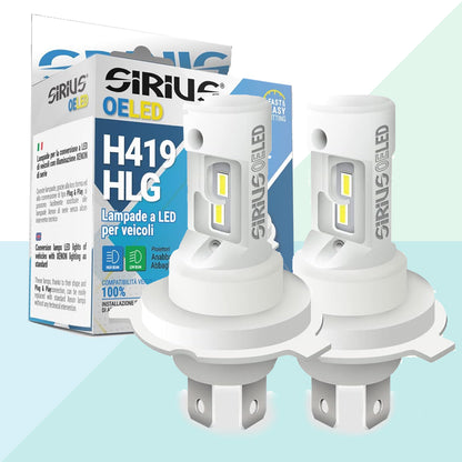 Sirius XLH419HLG Coppia Lampadine LED H4 H19 Luce Bianca Fredda 6000K OELED HLG Auto Moto (9752415371601)