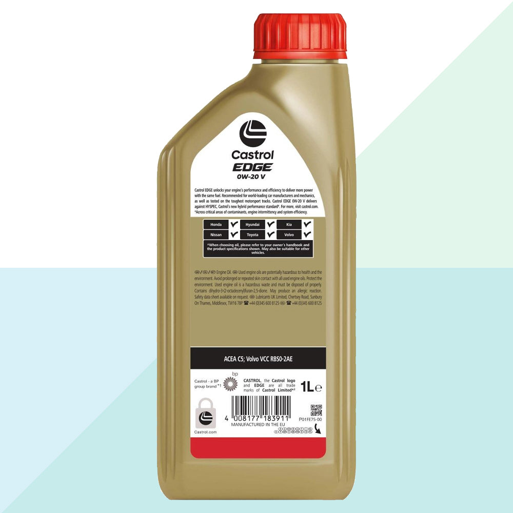 Castrol Edge 15F706 Olio Motore Auto Titanium FST 0W20 V C5Volvo VCC RBS0-2AE 1 Litro (9775100068177)