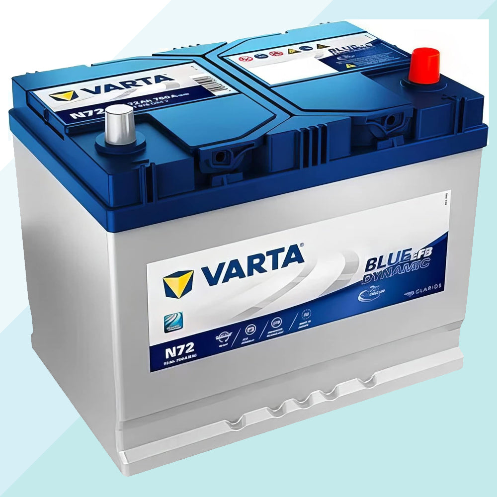 Varta N72 572501076 Batteria Auto 12V 72Ah 760A B01 Batteria EFB Start & Stop Blue Dynamic (9304850399569)