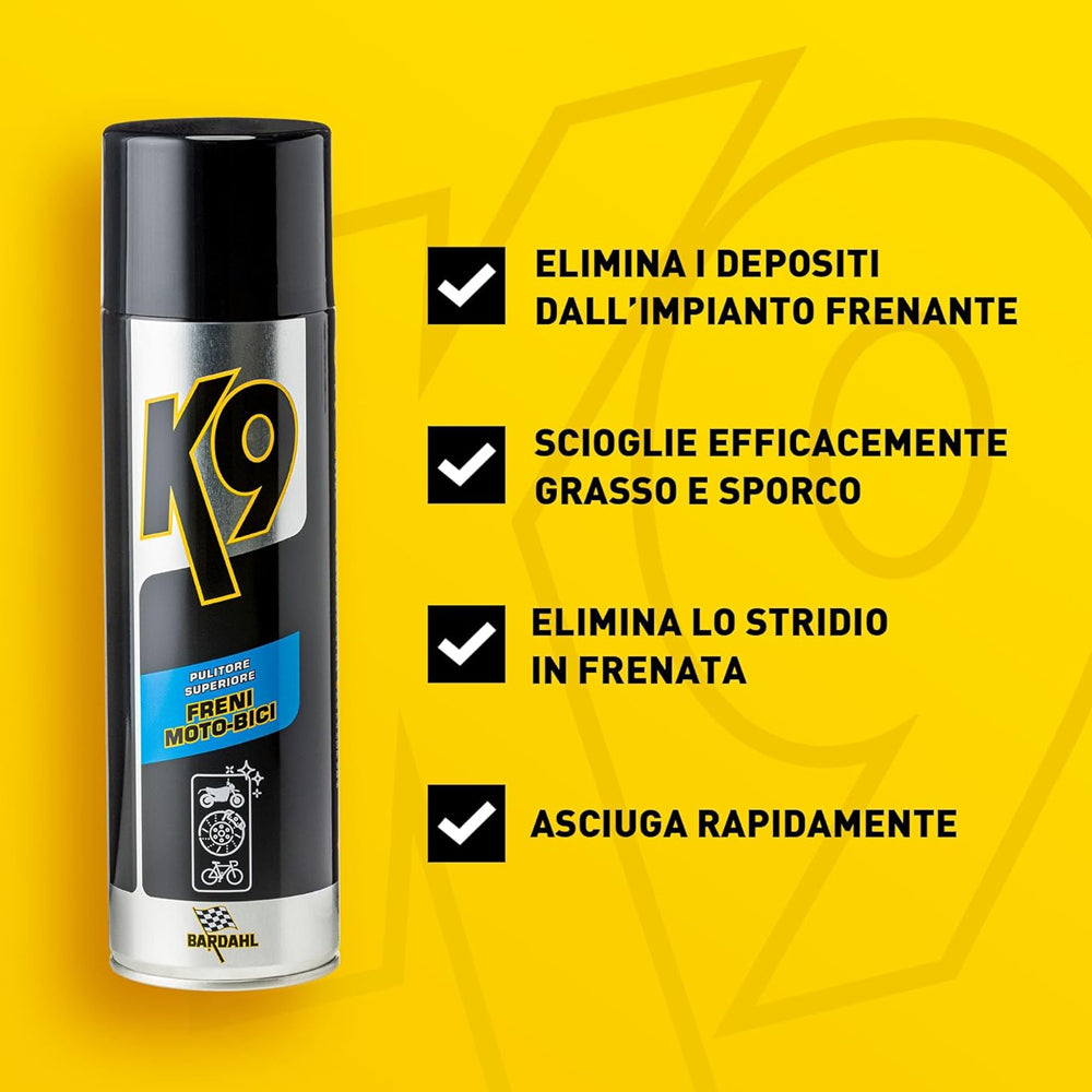 Bardahl K9 643031 Pulitore Superiore Spray Detergente Freni Moto E Bici 550ml (8842300621137)