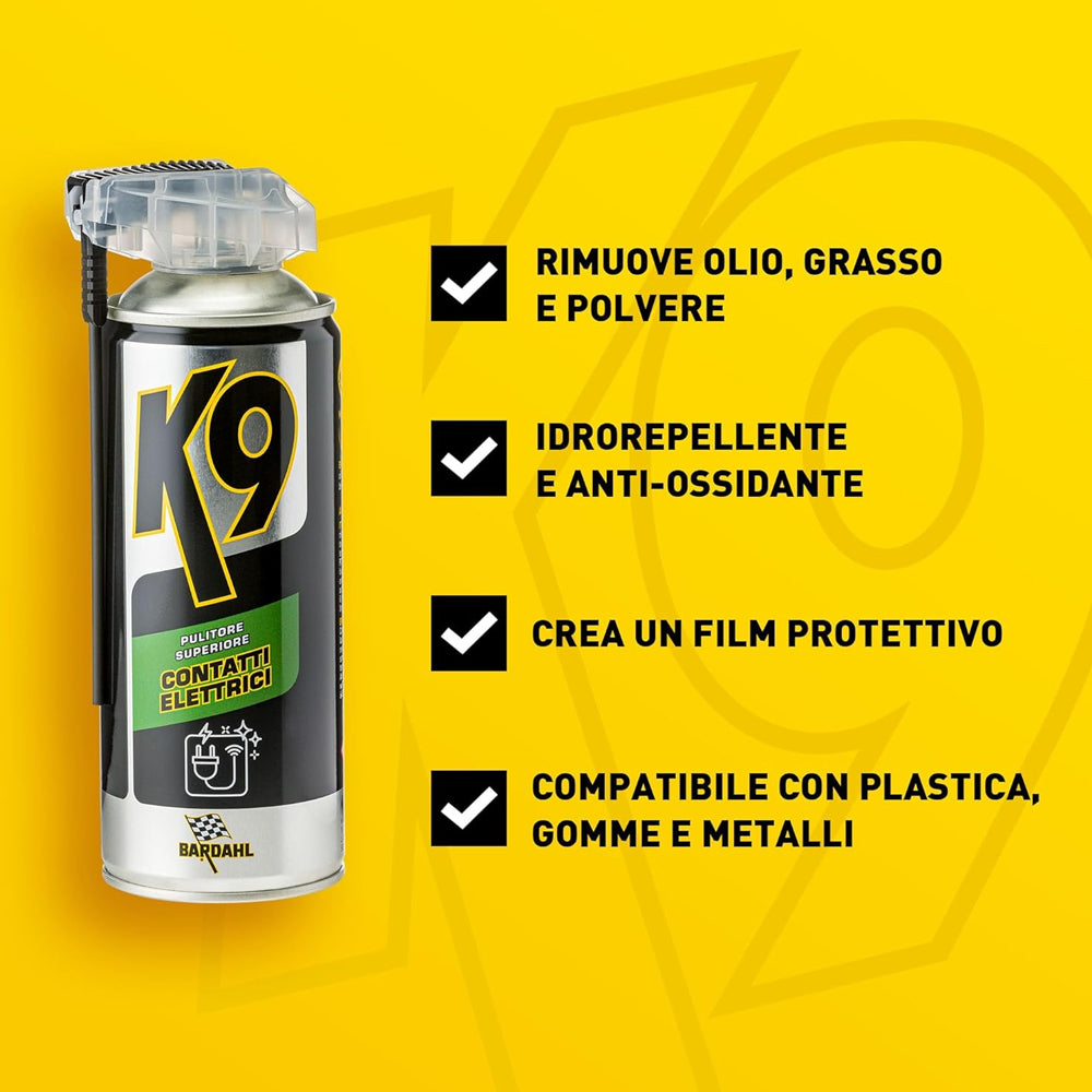 Bardahl K9 644028 Pulitore Superiore Spray Detergente Contatti Elettrici 400 ml (8841773678929)