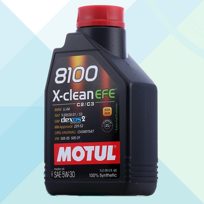 Motul Olio Motore Auto 8100 X-Clean EFE 5W30 Acea C2 C3 Fiat Opel Dexos 2 1 LT 109470 (7621875466460)