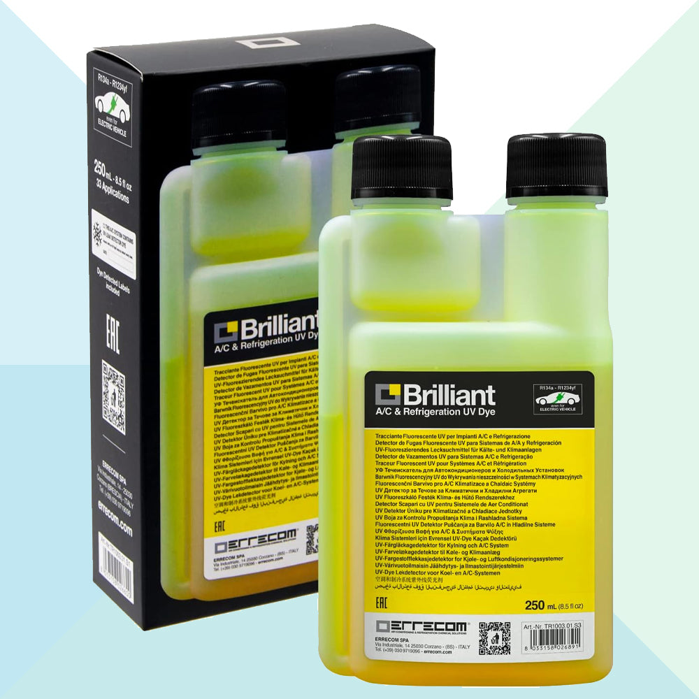 Errecom Tracciante Fluorescente Brilliant UV per Impianti A/C Autoveicoli 32 Dosi 250ml (5792701153438)