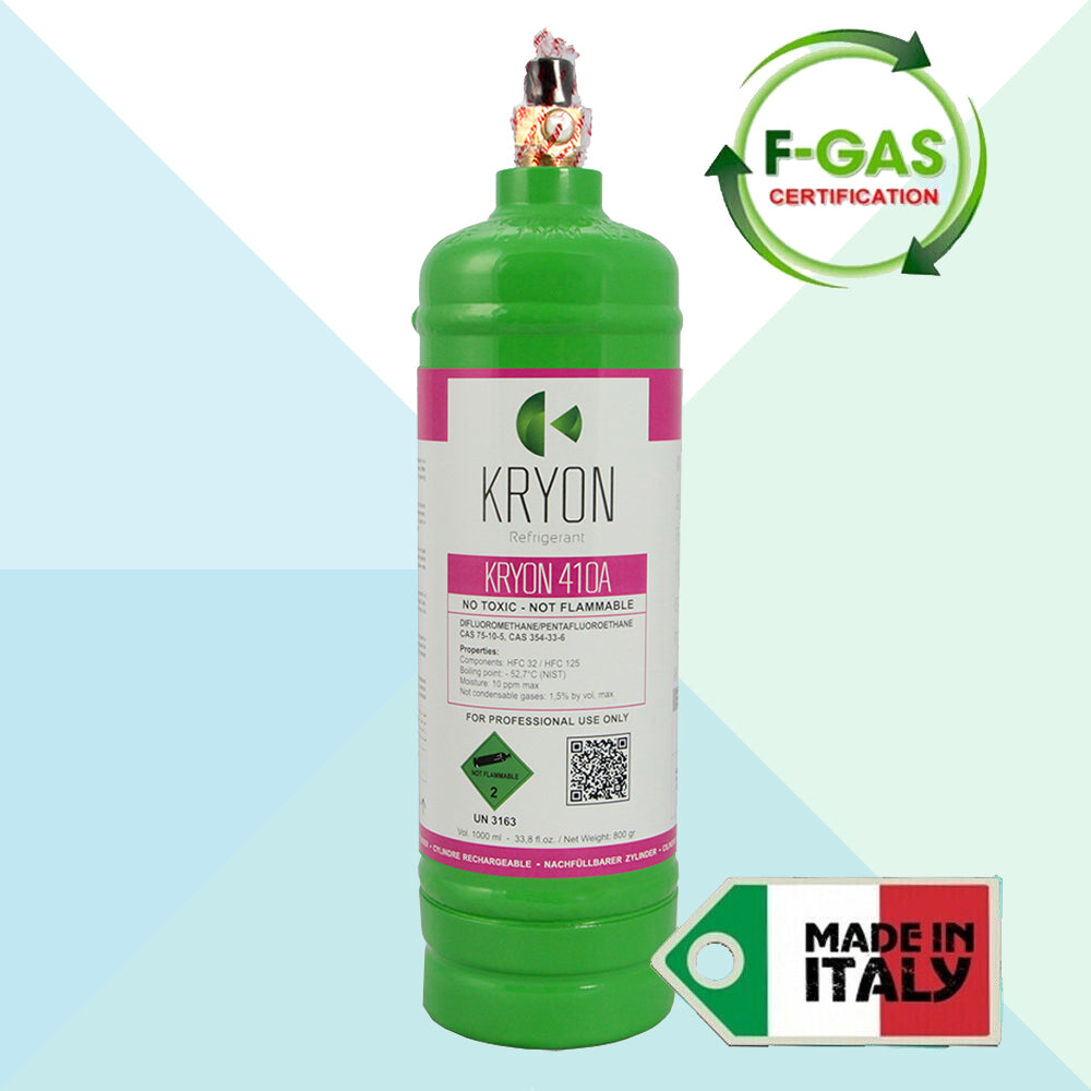 Kryon Bombola Gas Kryon R410A 800gr / 1LT Climatizzatori Residenziali R410A-1LT (7766880780508)