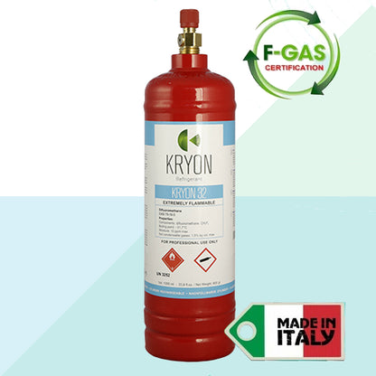 Kryon Bombola Gas Kryon R32 800gr / 1LT Refrigerante Climatizzatori Residenziali R32-1LT (7783107952860)