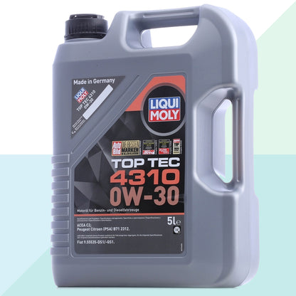 Liqui Moly 2362 Top Tec 4310 0W30 C2 PSA B71 Olio Motore Auto Sintetico 5 Litri (7940888953052)