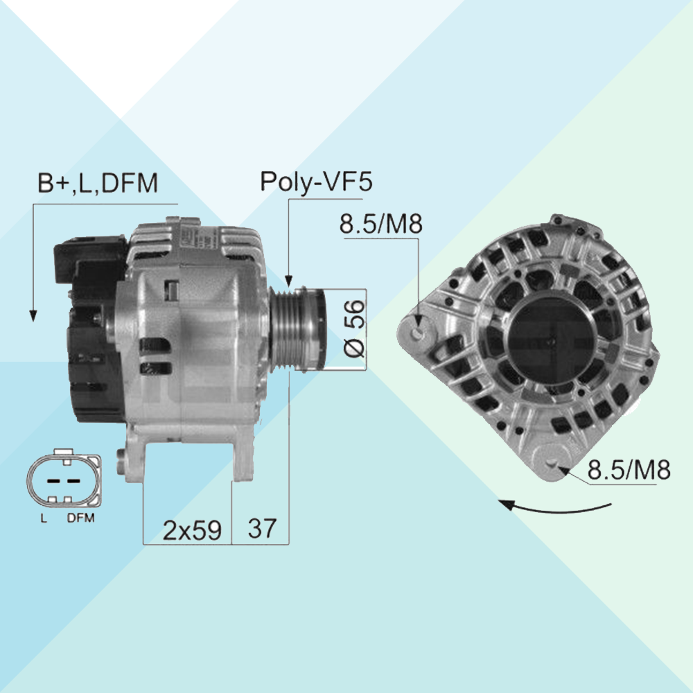 Alternatore 12v cromato