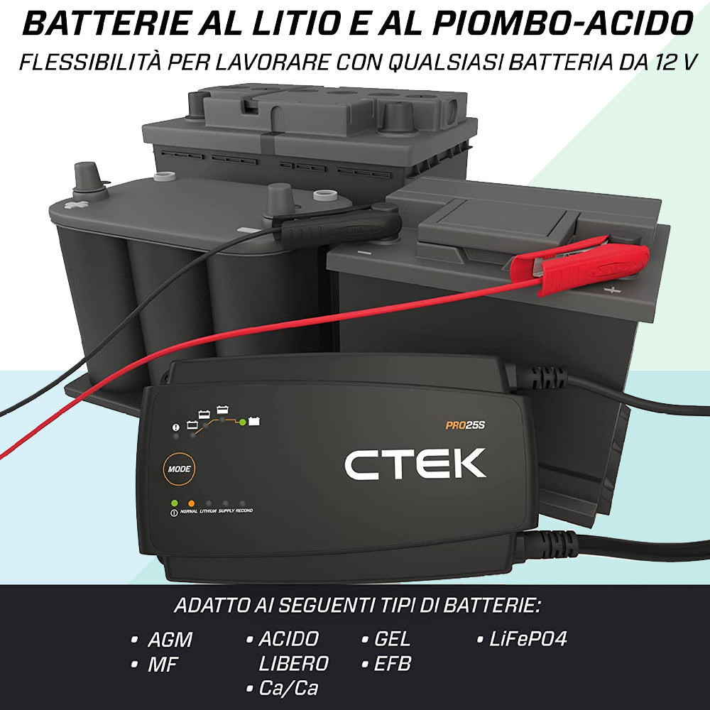 Ctek Pro25s Caricabatterie Professionale 12 Volt 25A Camper Suv Roulotte PRO25S (7789512229084)