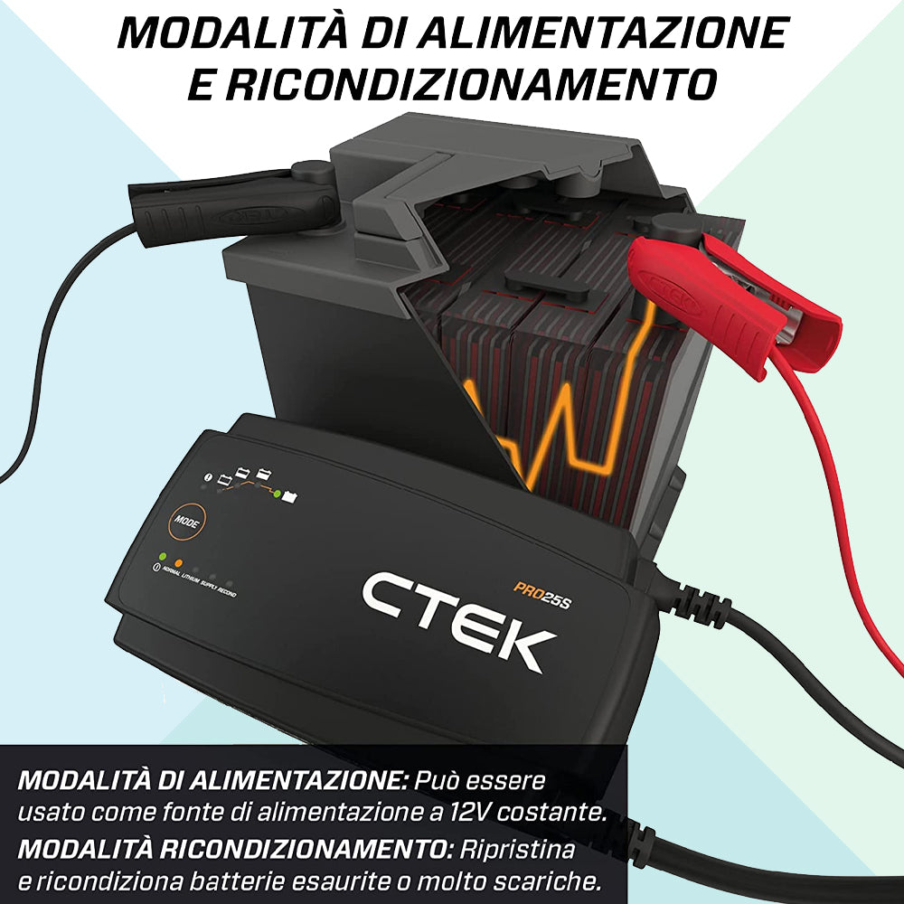 Ctek Pro25s Caricabatterie Professionale 12 Volt 25A Camper Suv Roulotte PRO25S (7789512229084)