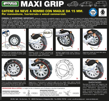 Cora Catene da Neve per Auto Maxi Grip 15mm Gruppo 119 000142119 (6999362404510)