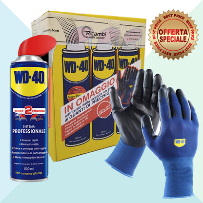 WD-40 Promo Pack Professionale Multiuso Doppia Azione 6 Bombolette 500ml Con Guanti 39134/75 (5795692642462)