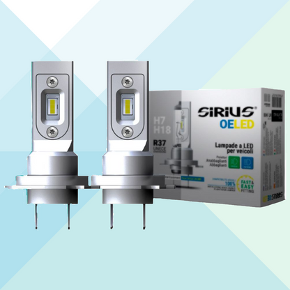 Sirius Kit 2 Lampade Led H7 6500K Bianco Ghiaccio Canbus Auto Moto XLH718HLG (6058031153310)